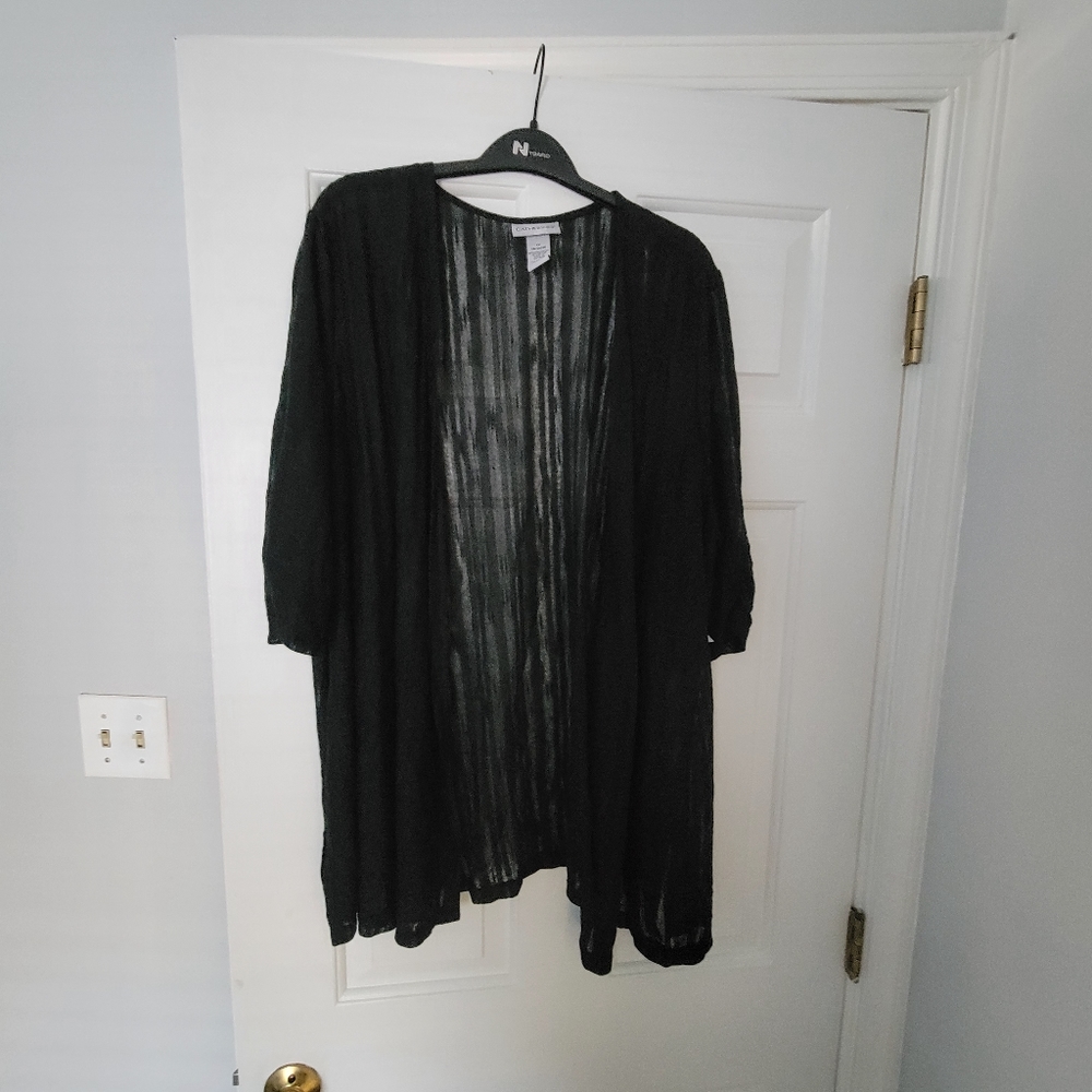 Catherine's NWT Black Sheer Cardigan - Picture 2 of 5
